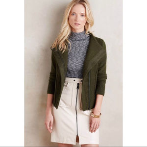 Anthropologie Dark Green Wool Blazer